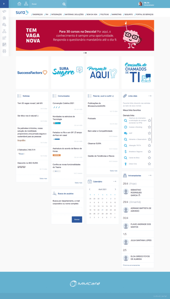 Exemplos de Intranet Corporativa